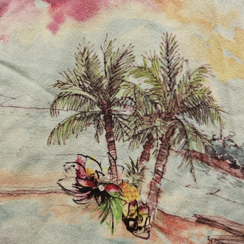 The Coolest Men's Hawiian Vacation Flamingo Palm Trees Shirt View 3